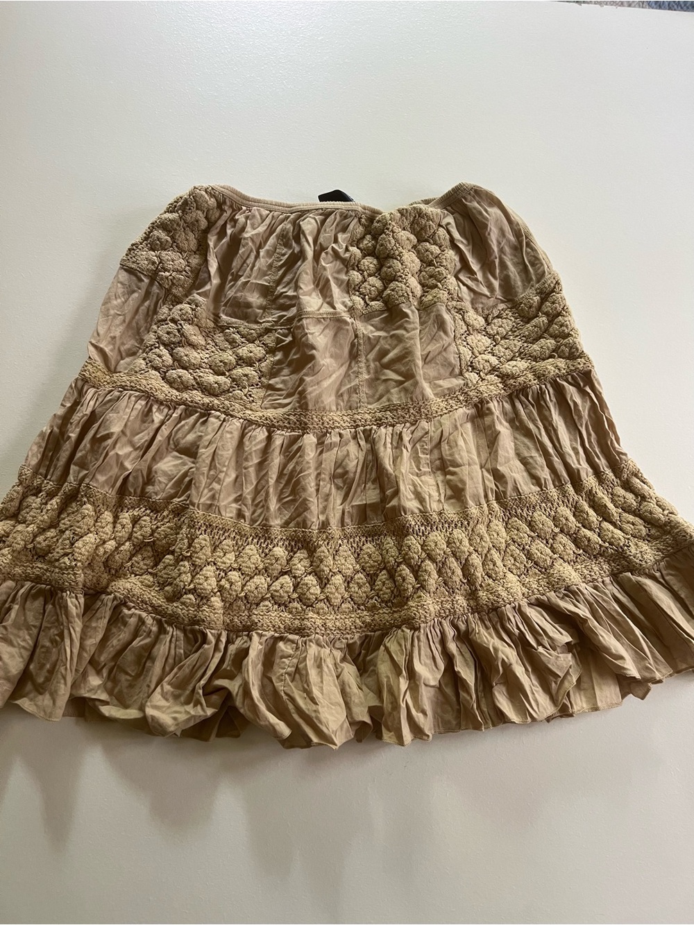 Allison Brittney Beige TieredSkirt